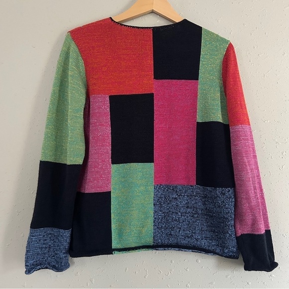 JH Collectibles Colorful Colorblock Single Button Cardigan Retro Casual Comfy - Picture 4 of 4